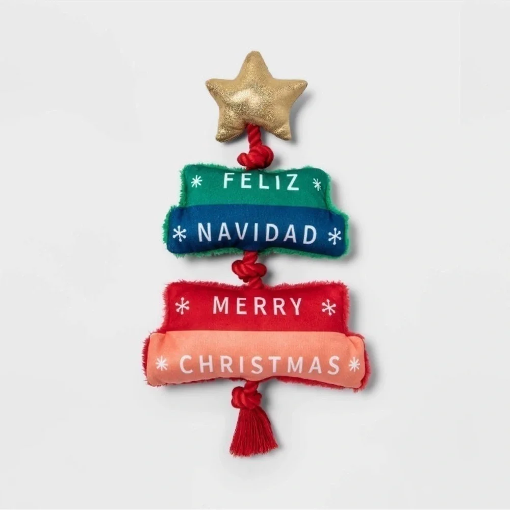 Plush Rope Tree Dog Toy - Wondershop Feliz Navidad - NEW WITH TAGS